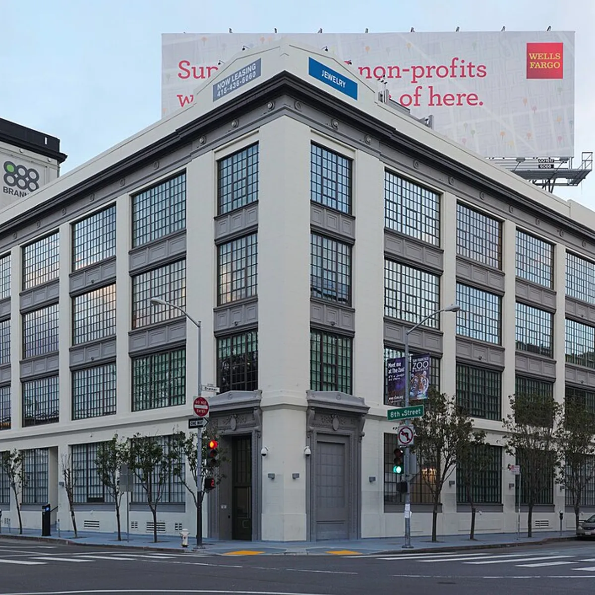 A building in San Francisco. The building contains the AirBnB North American headquarters .
