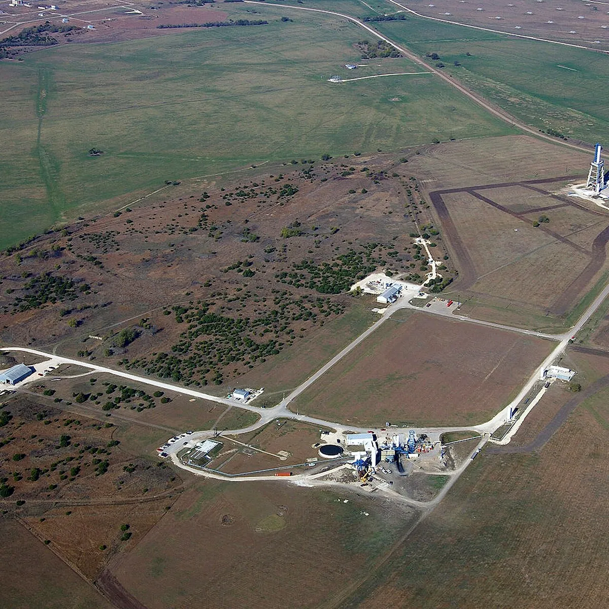 Aerial shot of SpaceX's Rocket Development facility in McGregor, TX