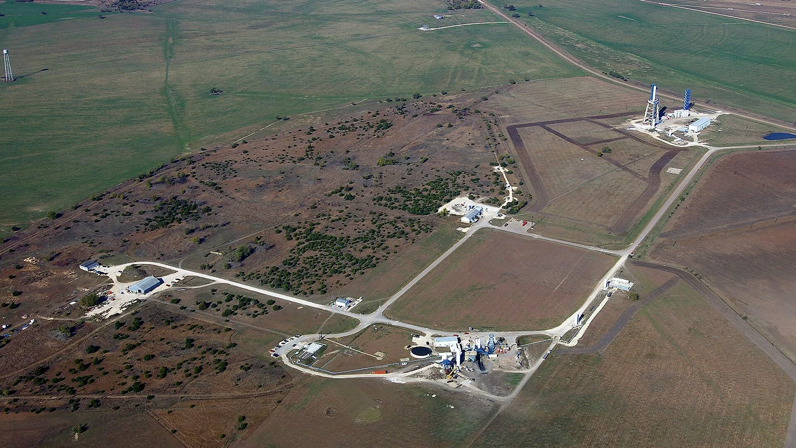 Aerial shot of SpaceX's Rocket Development facility in McGregor, TX